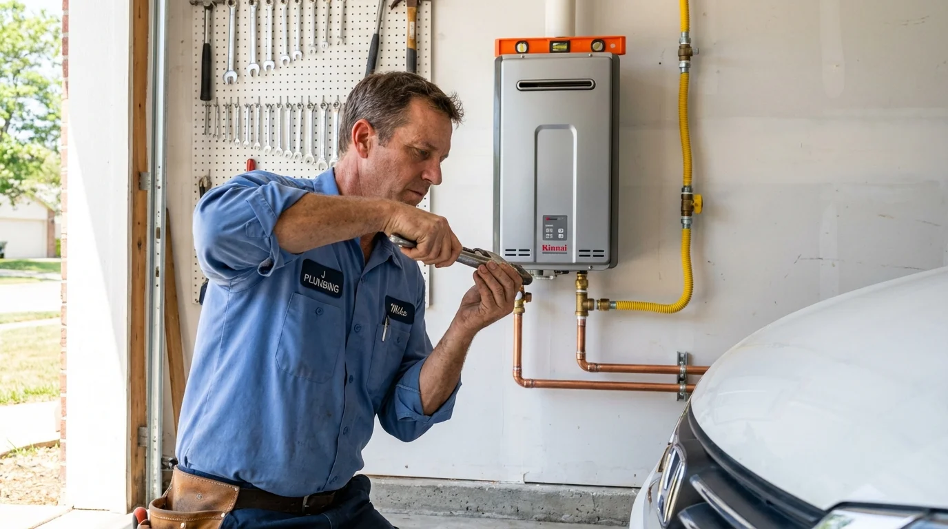 Tankless water heater installation by a Johns Plumbing LLC plumber in Carpinteria
